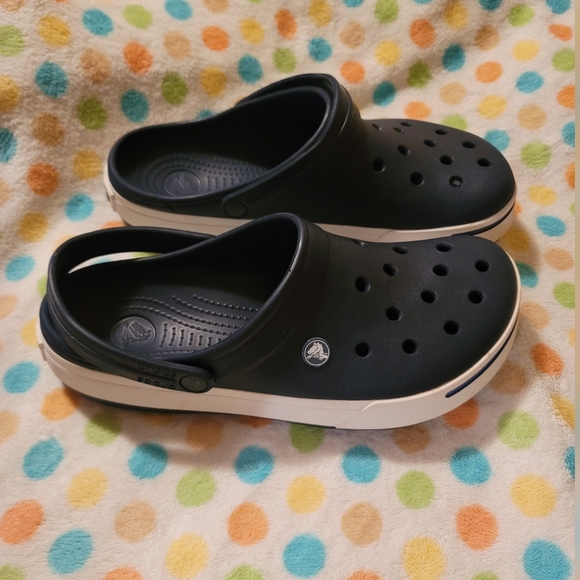❌️SOLD❌️ Crocs Crocband Slip On Sandals Waterproof Navy Mens 9 Womens 11 - Picture 4 of 13